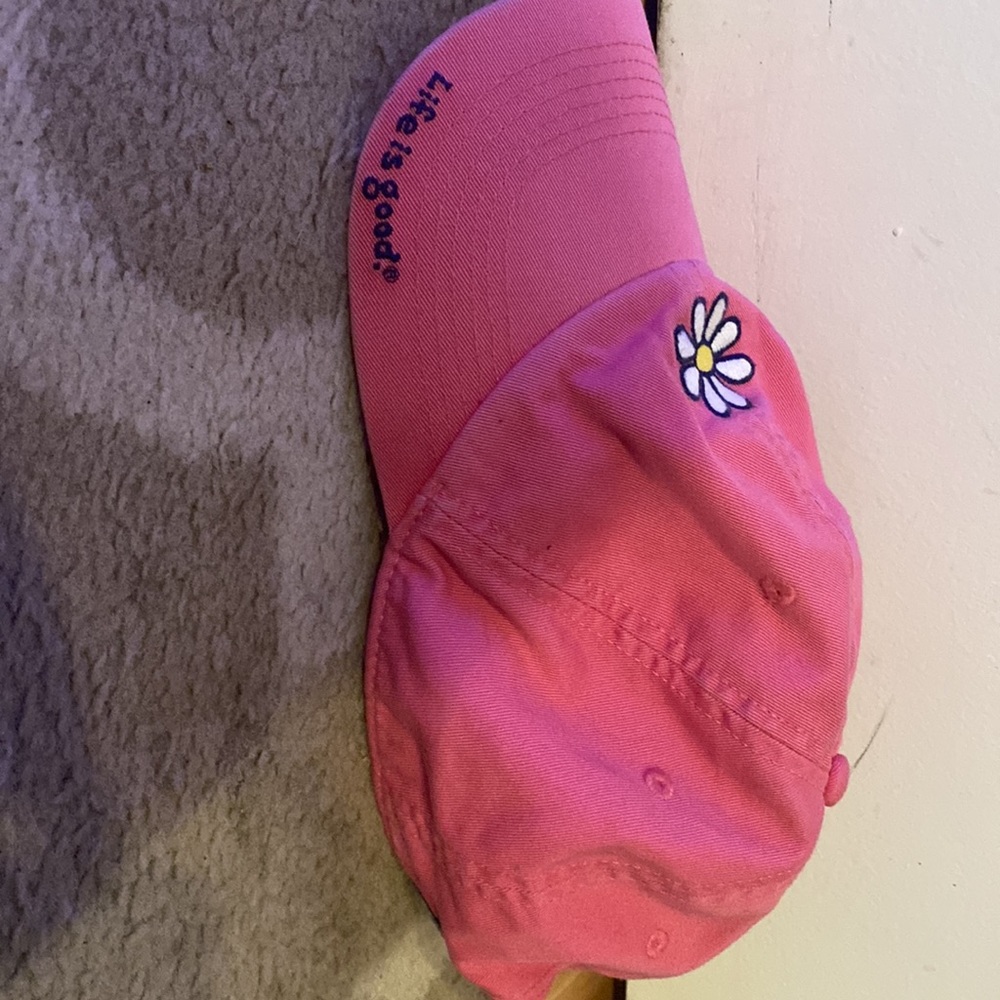 Life is good. Pink hat